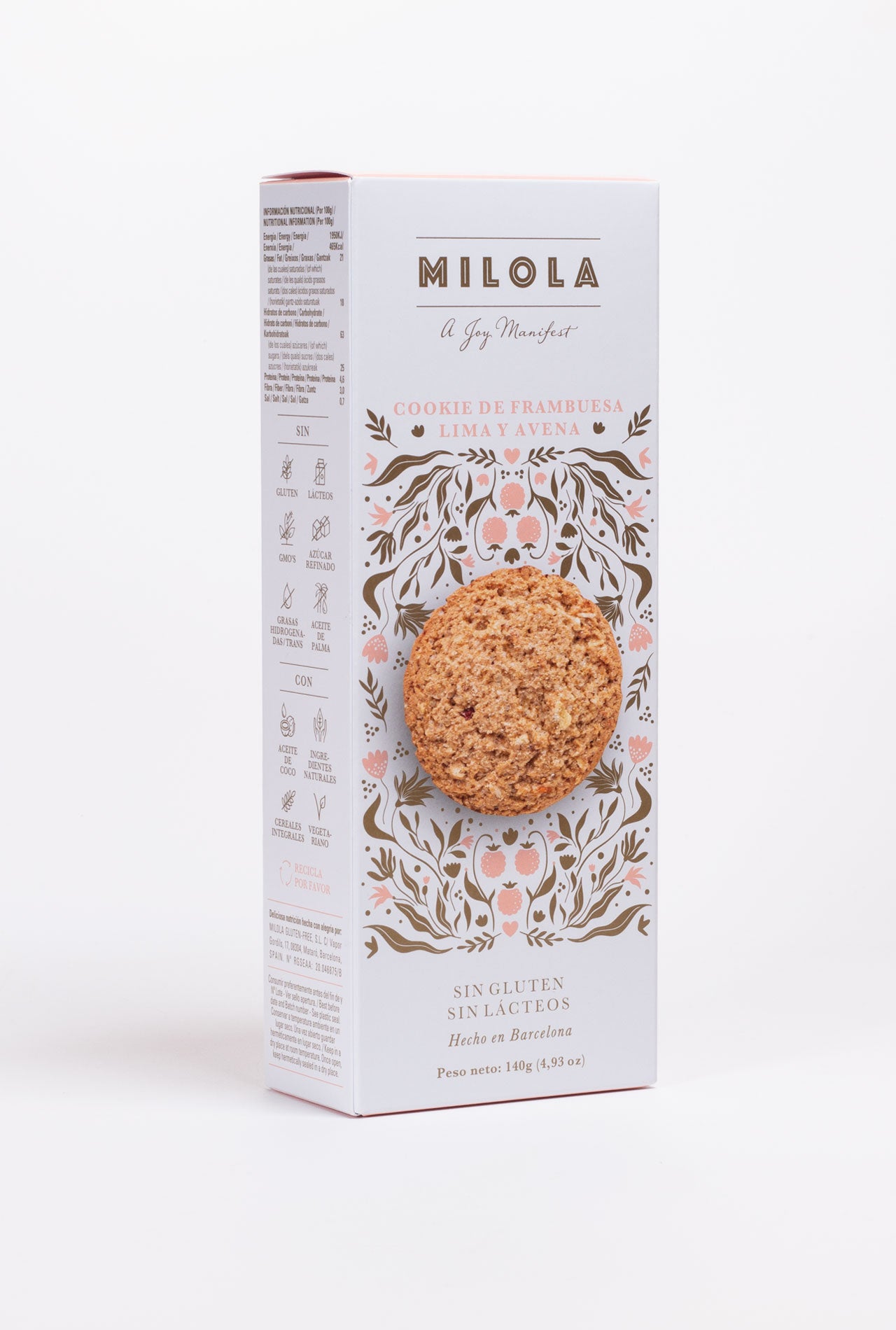 Galletas MILOLA Avena, frambuesa y lima 140g